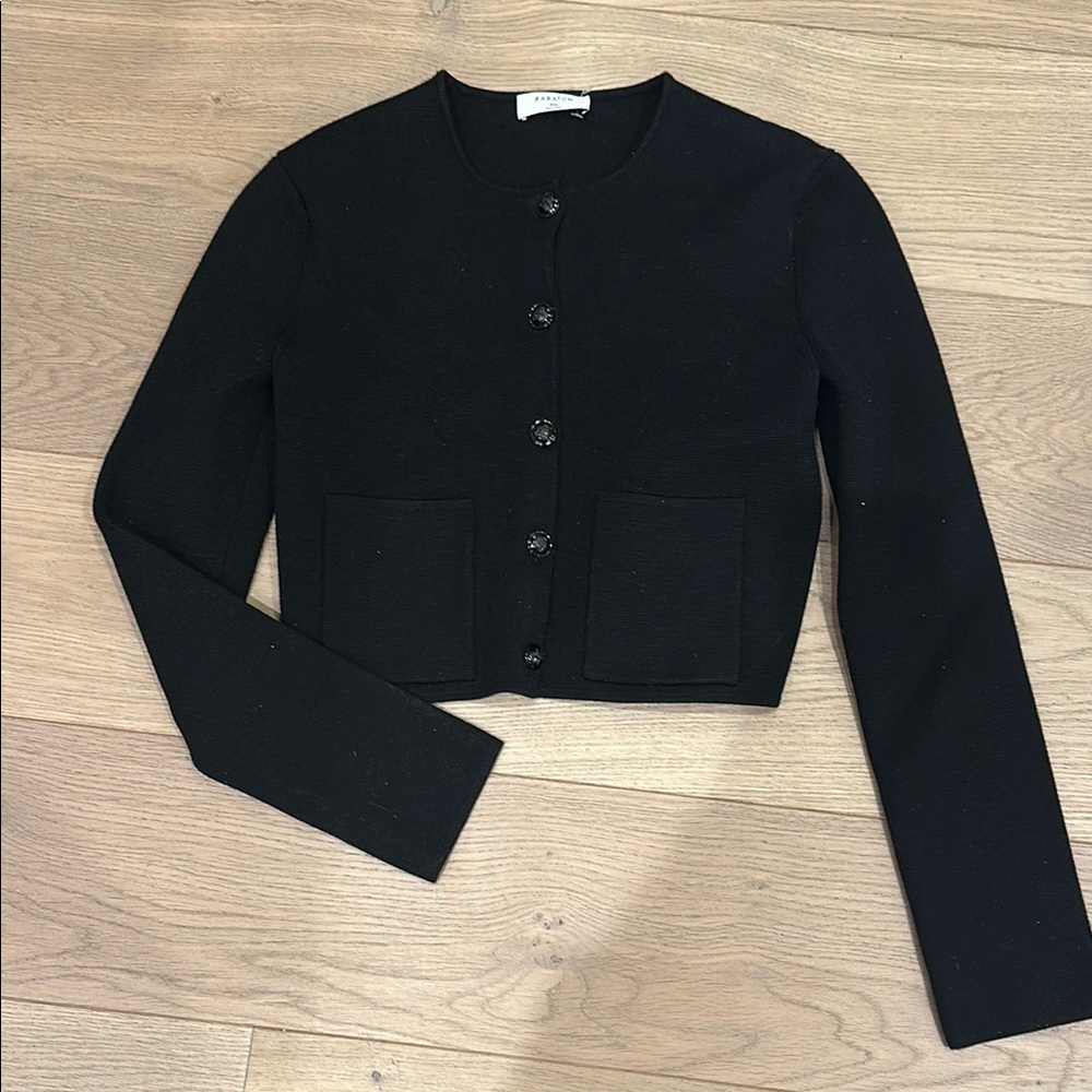 Babaton Classic Black Button-Up Cardigan